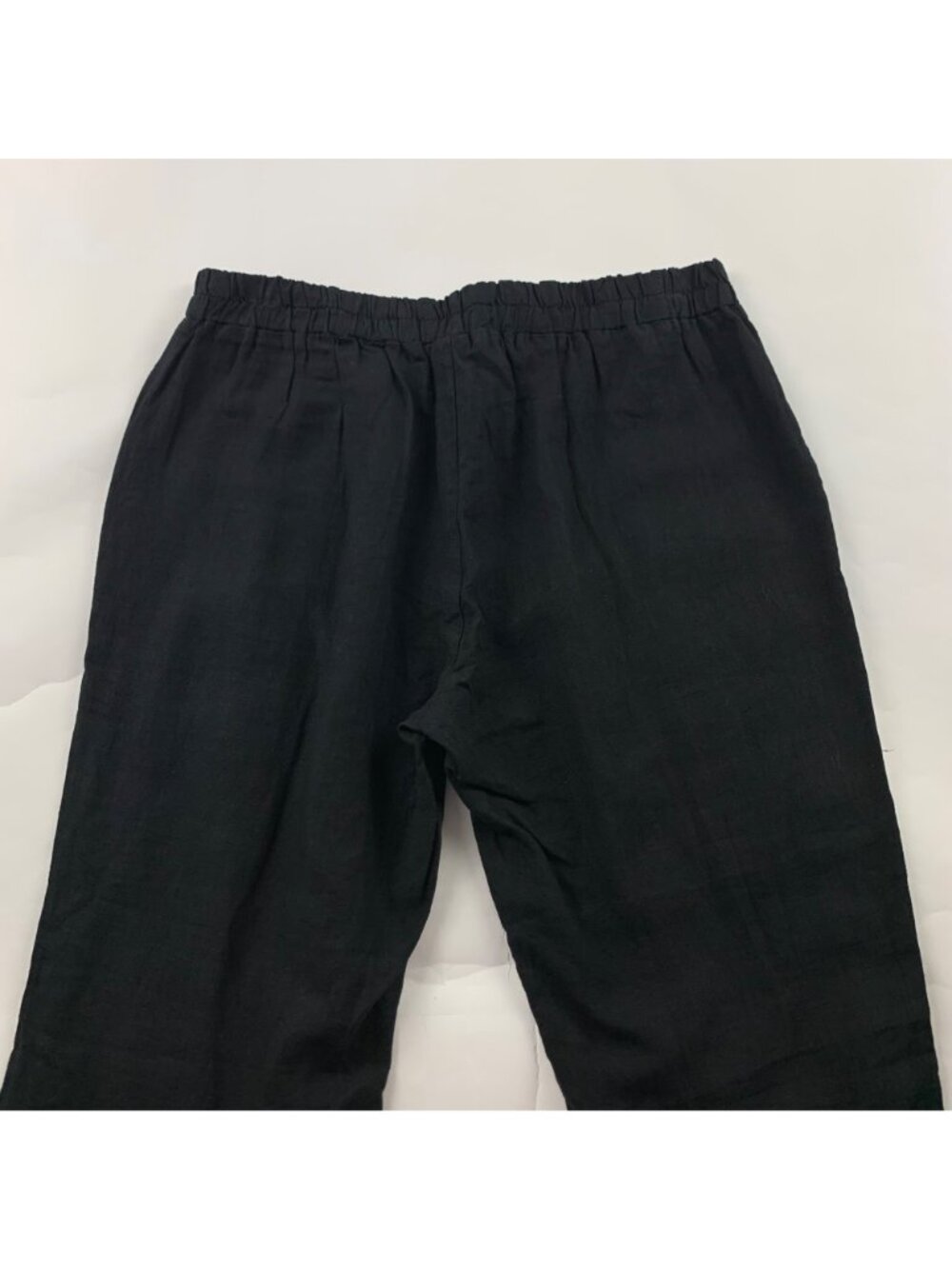 Jolie Black Linen Tapered Leg Ankle Pant USA Made L - Picture 7 of 7